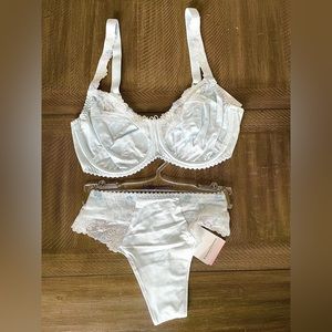 Prima Donna Set in a 34D with Medium matching thong panty. Colour baby Blue-NWT